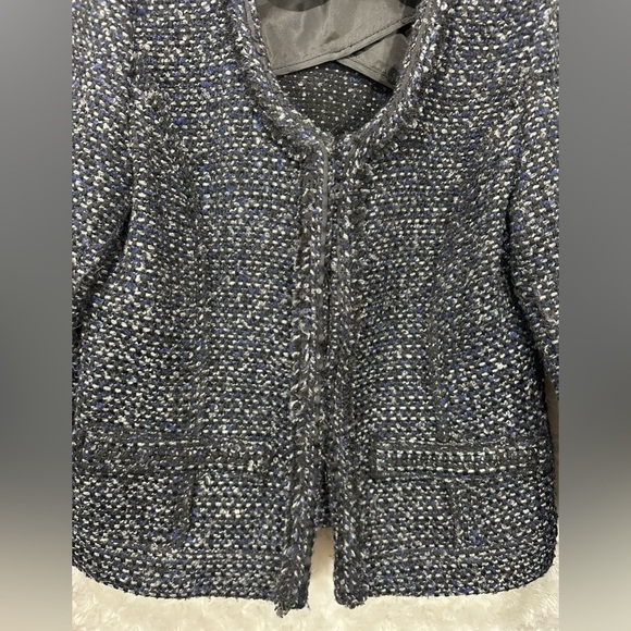 Will Smith Women's Black White & Blue Tweed Jacket - Picture 6 of 12